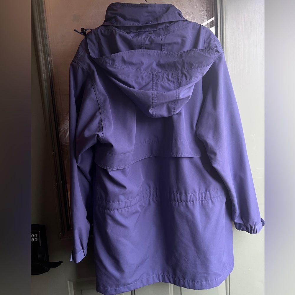 L.L. Bean Jacket Lightweight Parka, Full Zip Coat, Hooded, Blue Windbreaker, M - Picture 7 of 8